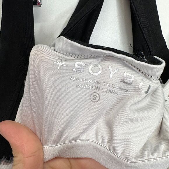 SOYBU Womens Striped Jersey Shelf Bra Sheath Dress Black White Size Small - Picture 4 of 5